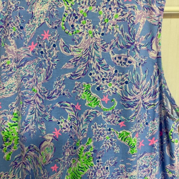 Lilly Pulitzer Lorina Swing Dress Small Blue Peri Turtle EUC - Picture 4 of 10